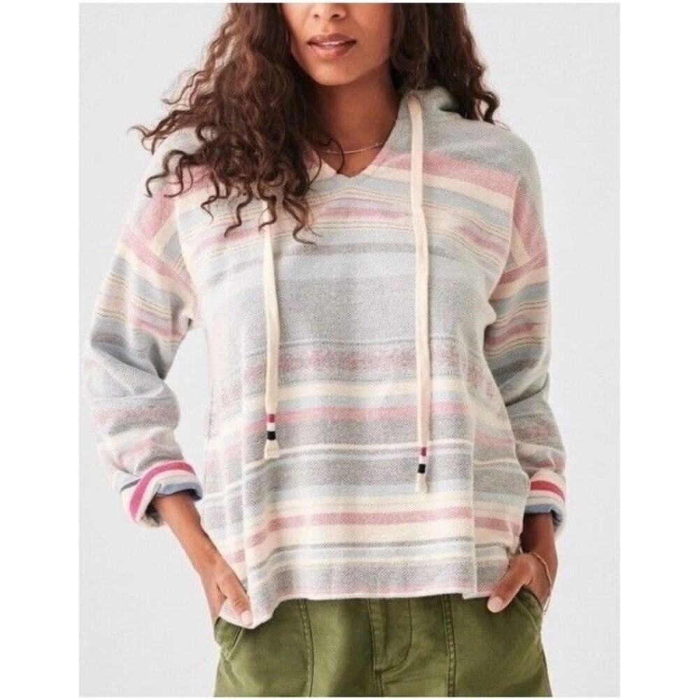 Faherty Byron Bay Hoodie Sweatshirt Bloom Paradise Pink Blue Size XS